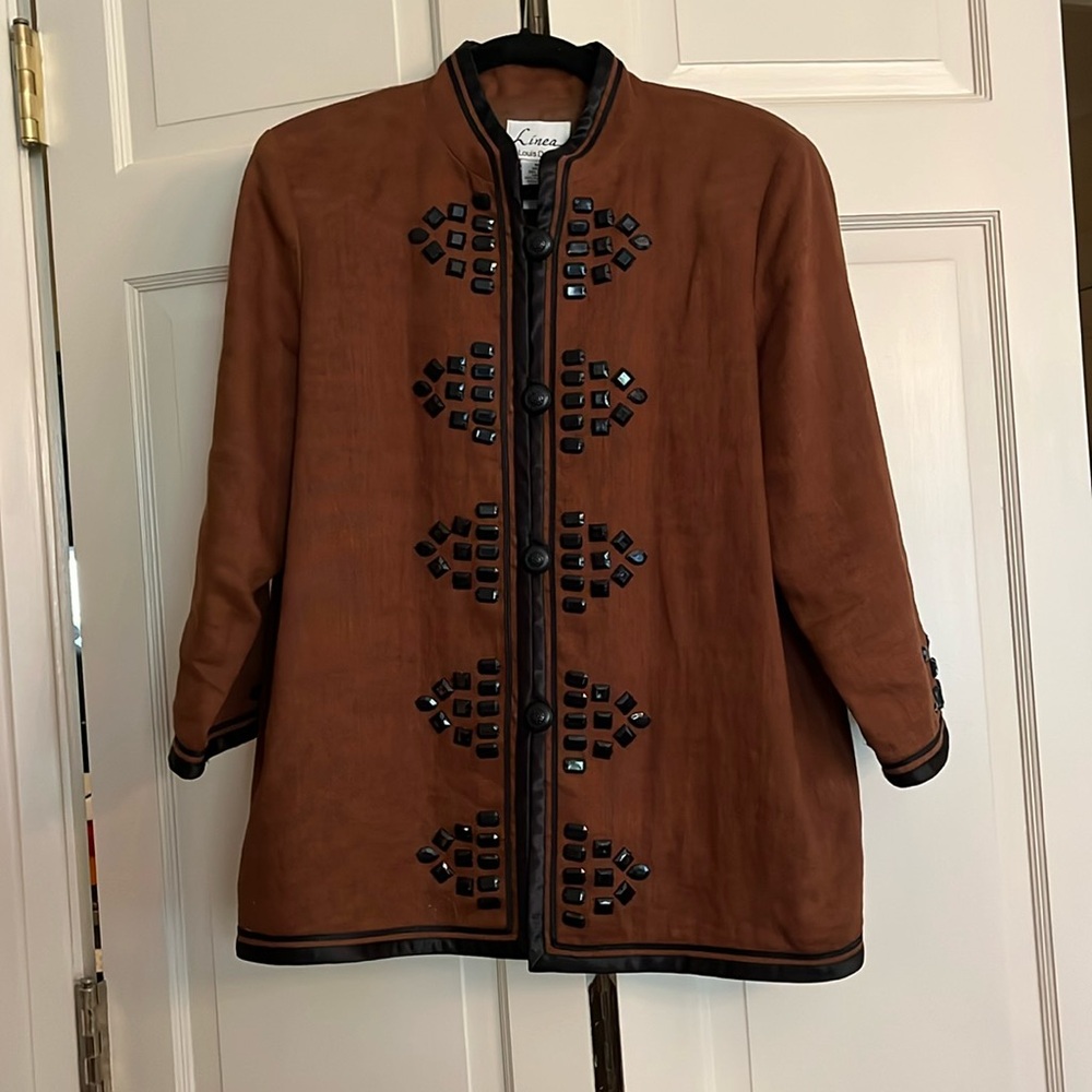 Linea by Louis Dell’Olio brown linen jacket Medium